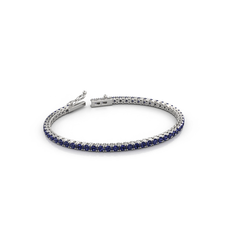 Afbeelding van Tennisarmband Shirley 2.7 ±17 cm Zwaar - 585 Witgoud Saffier 2.7 mm