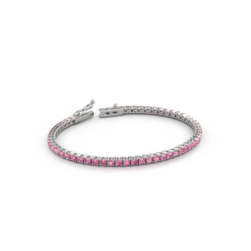 Bild von Tennisarmband Shirley 2.7 ±17 cm Massiv - 585 Weißgold Pink Saphir 2.7 mm