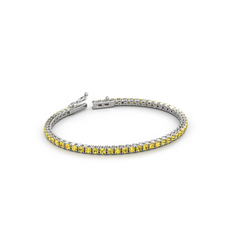 Afbeelding van Tennisarmband Shirley 2.7 ±17 cm Zwaar - 585 Witgoud Gele saffier 2.7 mm