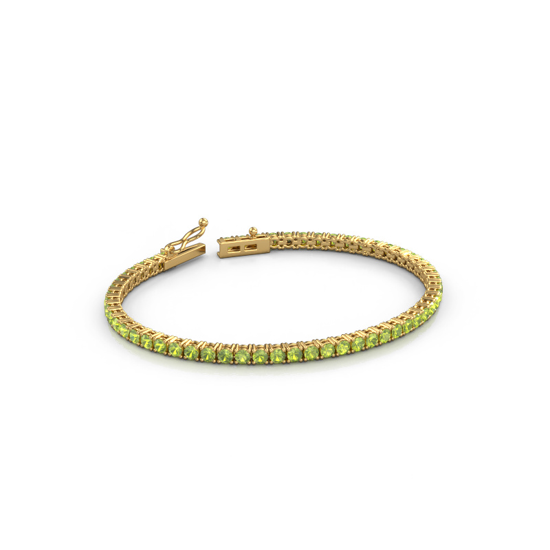 Image of Tennis bracelet Shirley 2.7 ±6,7 in (17 cm) Heavy - 585 Gold Peridot 2.7 mm
