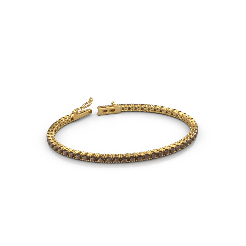 Afbeelding van Tennisarmband Shirley 2.7 ±17 cm Zwaar - 585 Goud Rookkwarts 2.7 mm