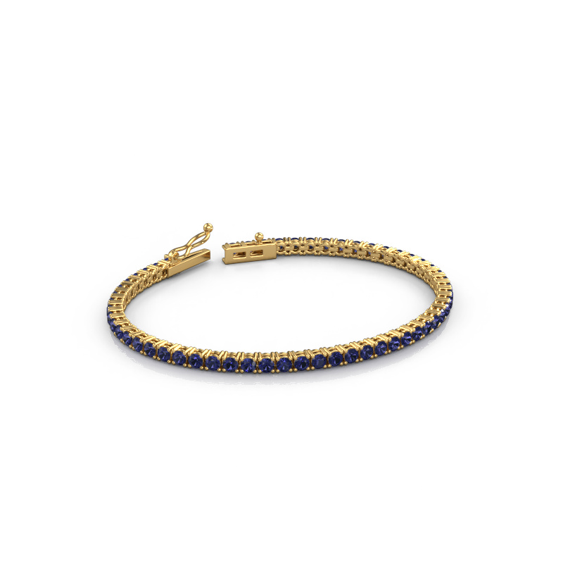 Image of Tennis bracelet Shirley 2.7 ±6,7 in Heavy - 585 Gold Sapphire 2.7 mm