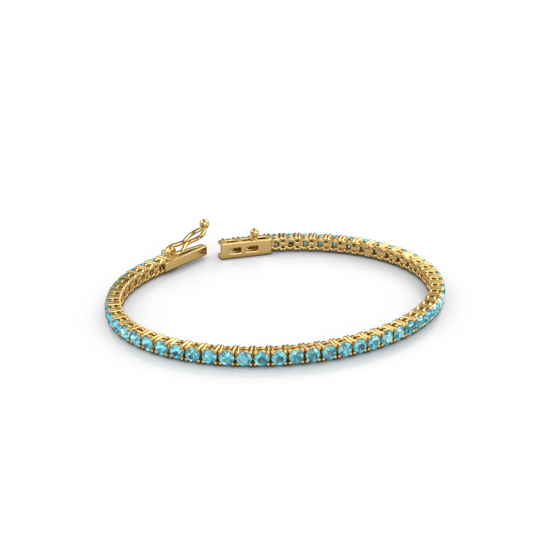 Afbeelding van Tennisarmband Shirley 2.7 ±17 cm Zwaar - 585 Goud Blauw topaas 2.7 mm