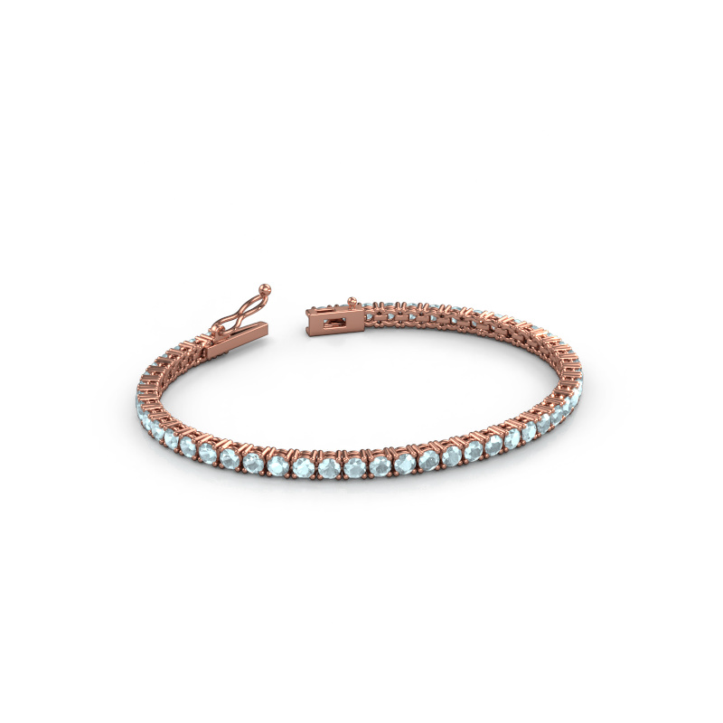 Bild von Tennisarmband Shirley 3.0 ±17 cm 585 Roségold Aquamarin 3 mm
