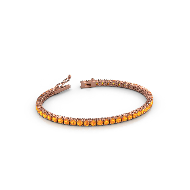 Afbeelding van Tennisarmband Shirley 3.0 ±17 cm 585 Rosé goud Citrien 3 mm