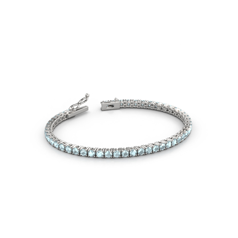 Bild von Tennisarmband Shirley 3.0 ±17 cm 585 Weißgold Aquamarin 3 mm
