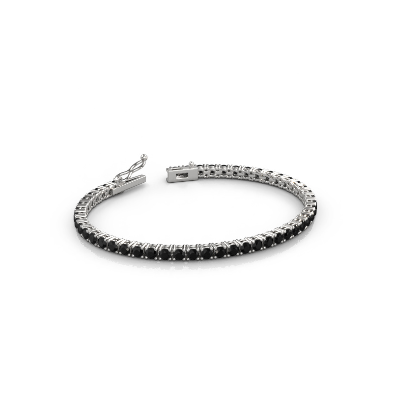 Bild von Tennisarmband Shirley 3.0 ±17 cm 585 Weißgold Schwarz Diamant 5.64 crt