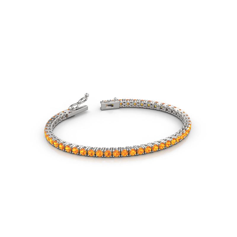 Afbeelding van Tennisarmband Shirley 3.0 ±17 cm 585 Witgoud Citrien 3 mm