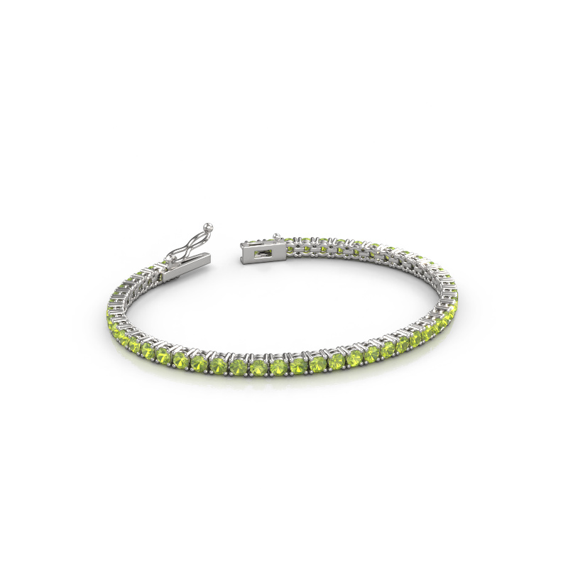 Image of Tennis bracelet Shirley 3.0 ±6,7 in 585 White gold Peridot 3 mm