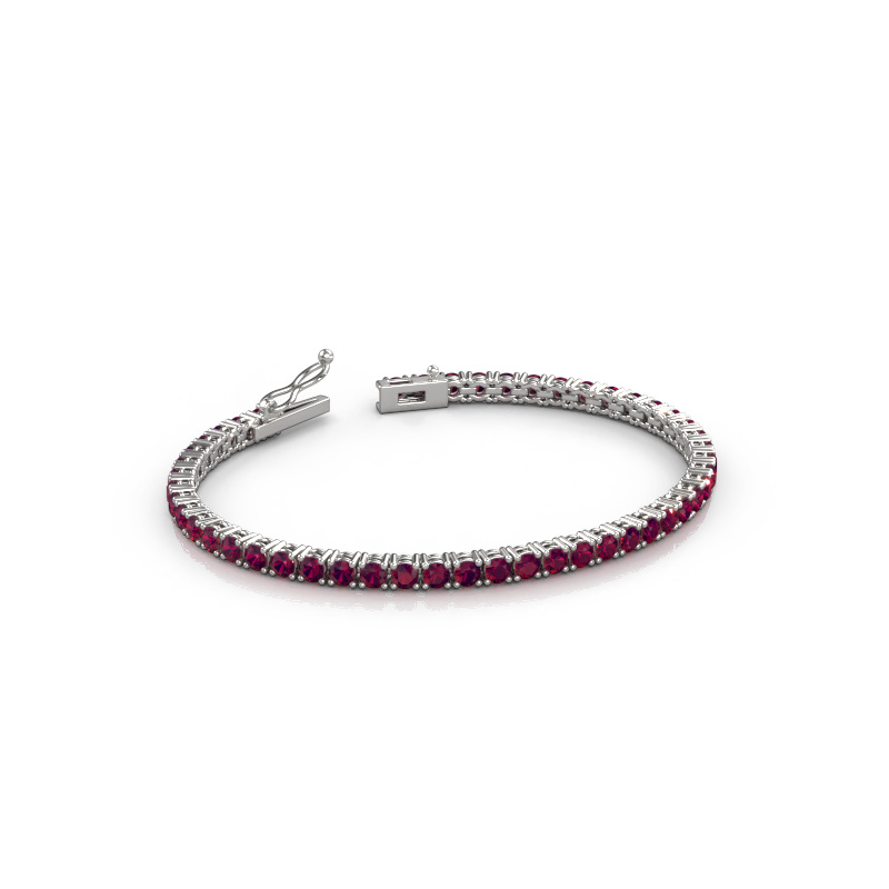 Image de Bracelet tennis Shirley 3.0 ±17 cm 585 Or blanc Rhodolite 3 mm