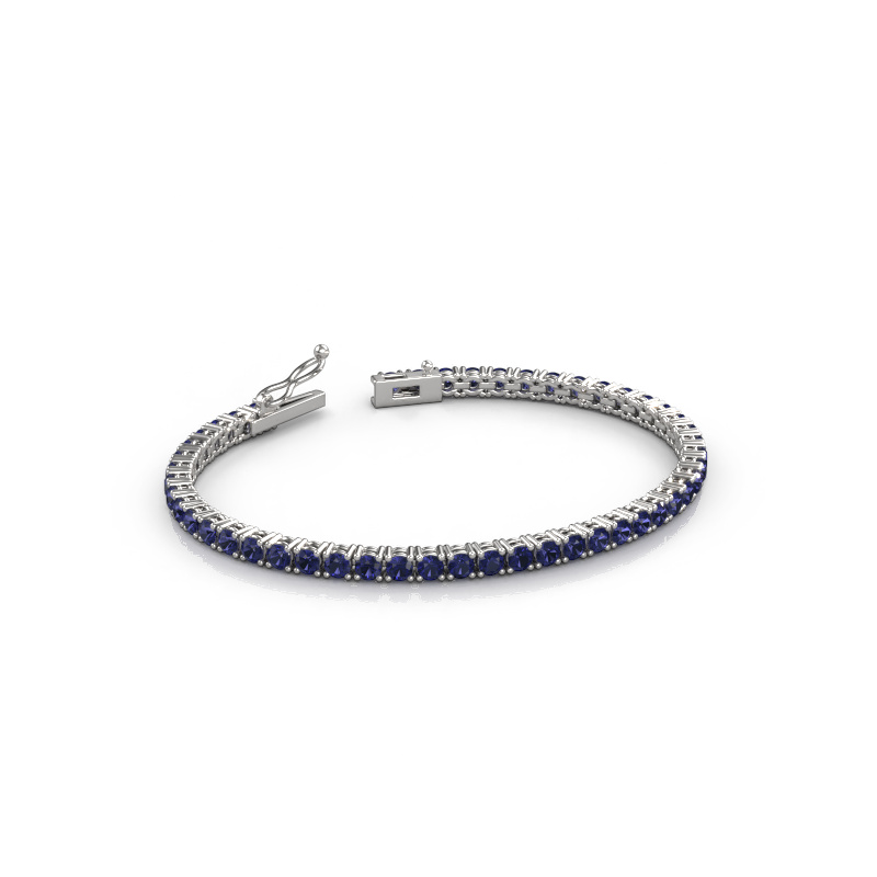 Afbeelding van Tennisarmband Shirley 3.0 ±17 cm 585 Witgoud Saffier 3 mm
