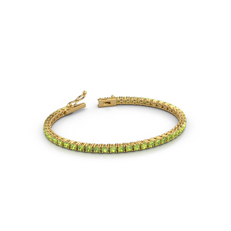 Image of Tennis bracelet Shirley 3.0 ±6,7 in (17 cm) 585 Gold Peridot 3 mm