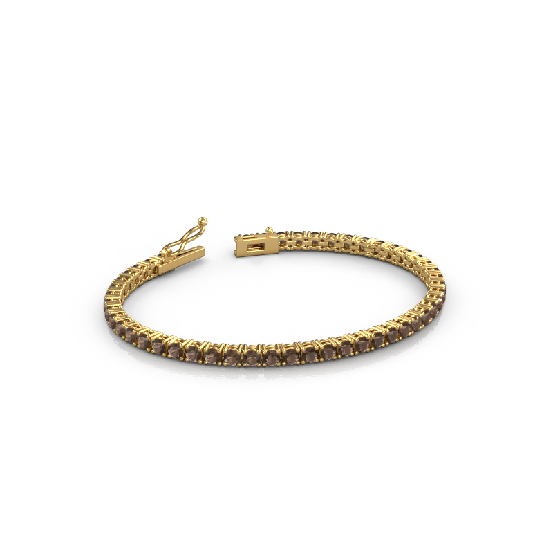 Afbeelding van Tennisarmband Shirley 3.0 ±17 cm 585 Goud Rookkwarts 3 mm