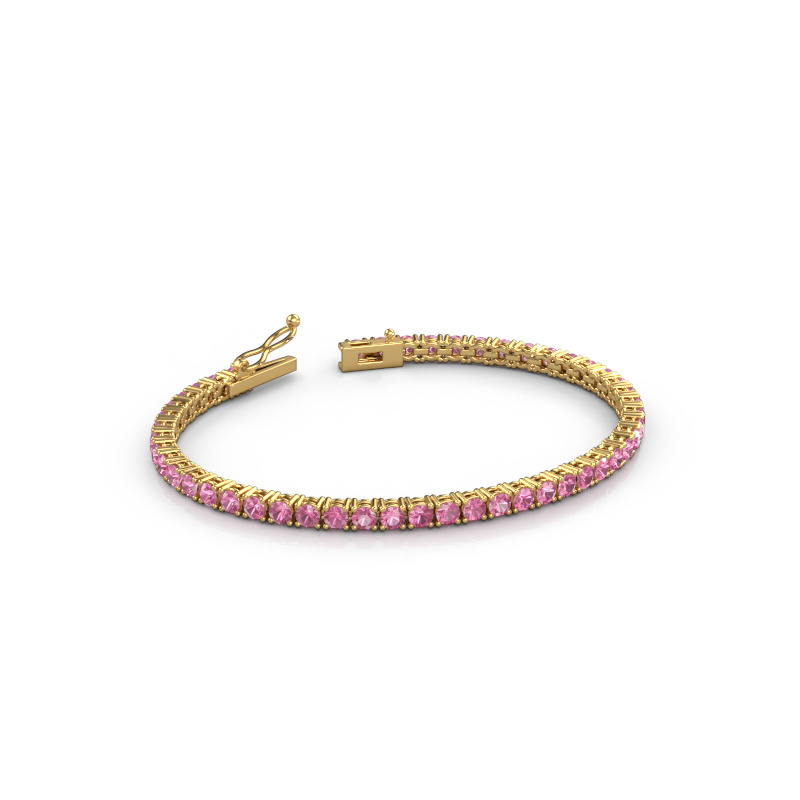 Afbeelding van Tennisarmband Shirley 3.0 ±17 cm 585 Goud Roze saffier 3 mm