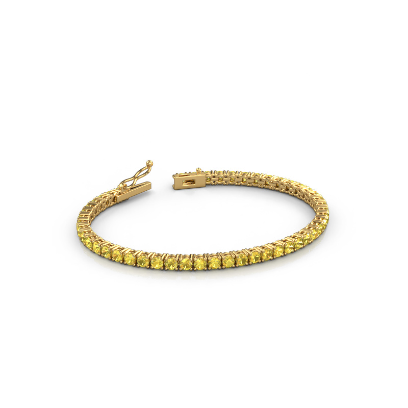Afbeelding van Tennisarmband Shirley 3.0 ±17 cm 585 Goud Gele saffier 3 mm