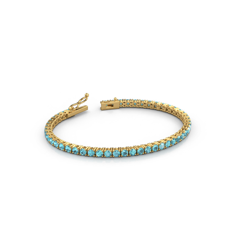 Afbeelding van Tennisarmband Shirley 3.0 ±17 cm 585 Goud Blauw topaas 3 mm