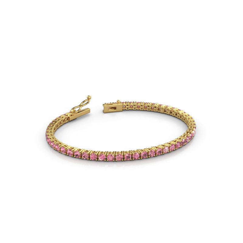 Image of Tennis bracelet Shirley 3.0 ±6,7 in 585 Gold Tourmaline pink 3 mm