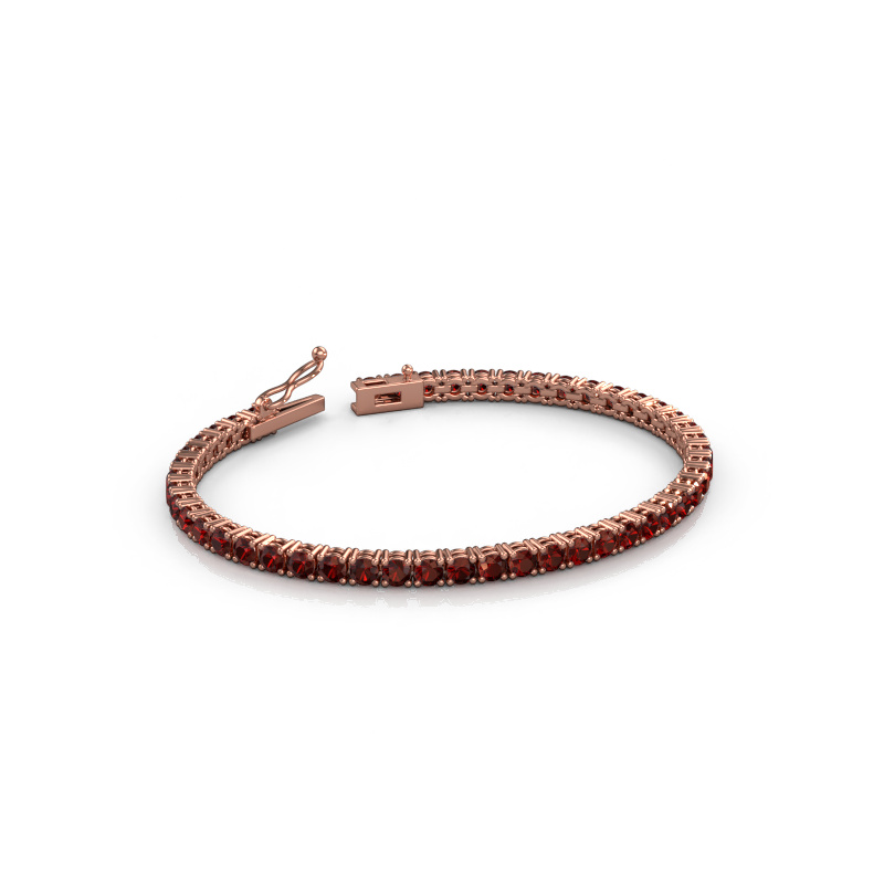 Bild von Tennisarmband Shirley 3.2 585 Roségold Granat 3.2 mm