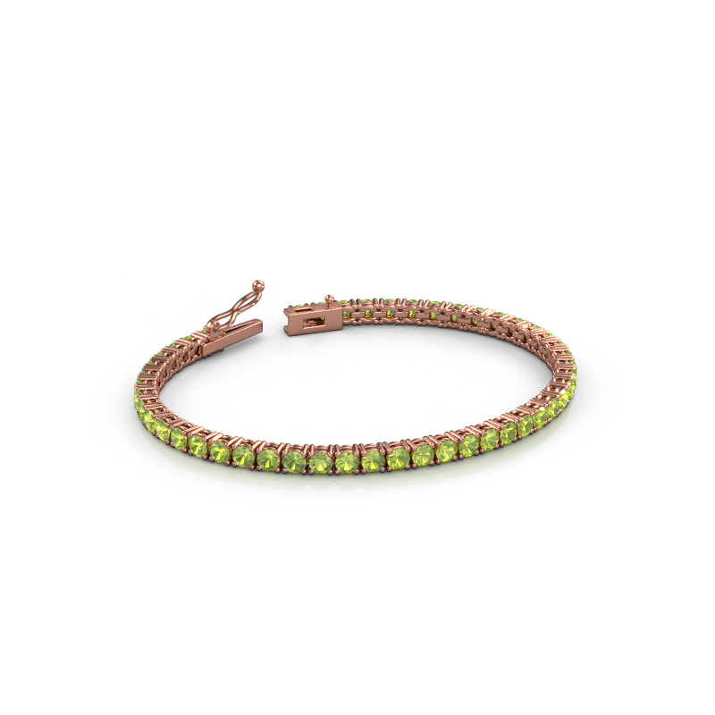 Image of Tennis bracelet Shirley 3.2 585 rose gold Peridot 3.2 mm