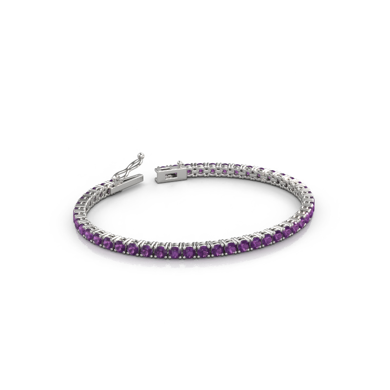 Bild von Tennisarmband Shirley 3.2 585 Weißgold Amethyst 3.2 mm