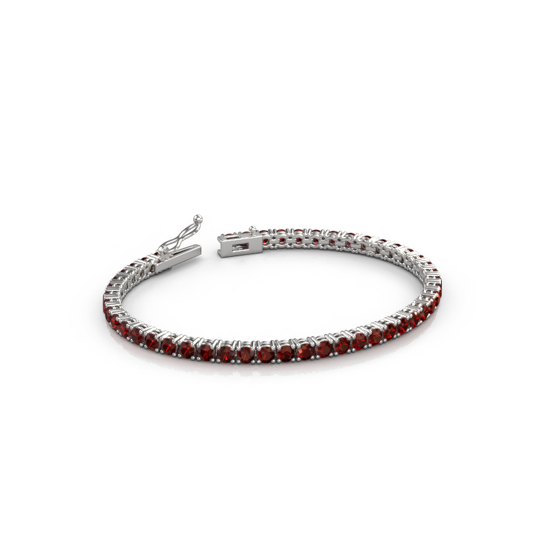 Image of Tennis bracelet Shirley 3.2 585 white gold Garnet 3.2 mm