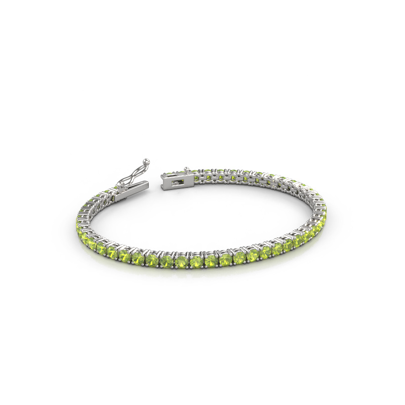 Afbeelding van Tennisarmband Shirley 3.2 585 witgoud Peridoot 3.2 mm