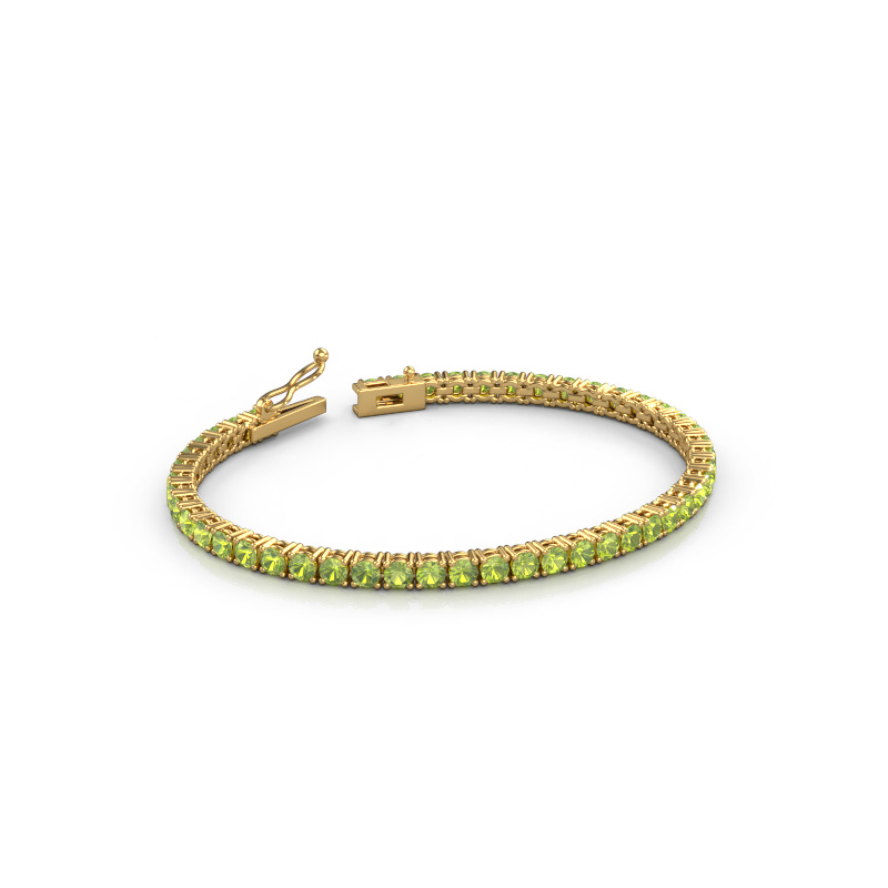 Image of Tennis bracelet Shirley 3.2 585 gold Peridot 3.2 mm