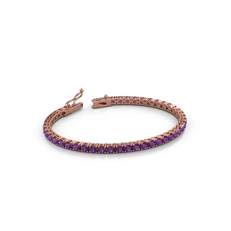 Image de Bracelet tennis Shirley 3.4 ±17 cm 585 Or rose Améthyste 3.4 mm