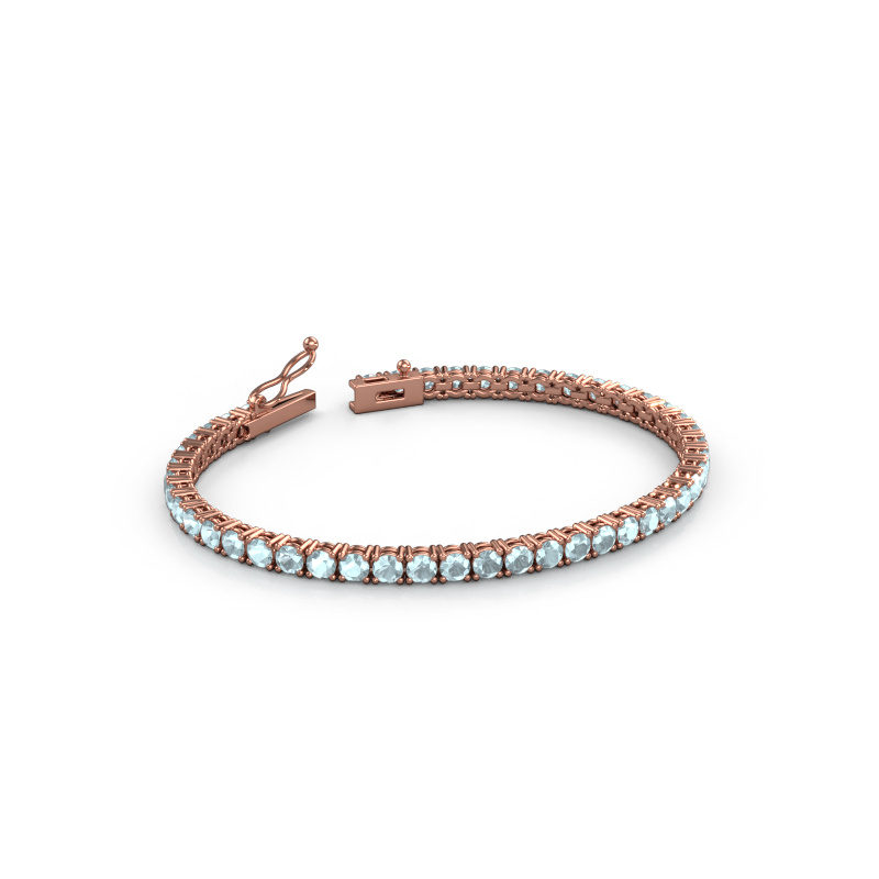 Bild von Tennisarmband Shirley 3.4 ±17 cm 585 Roségold Aquamarin 3.4 mm