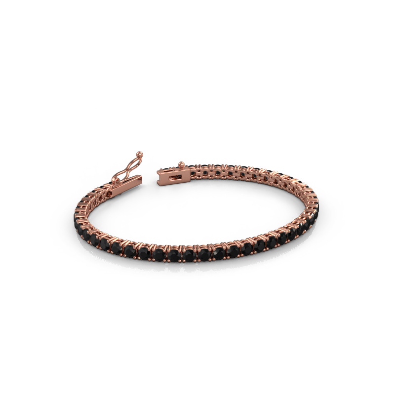 Afbeelding van Tennisarmband Shirley 3.4 ±17 cm 585 Rosé goud Zwarte diamant 8.10 crt