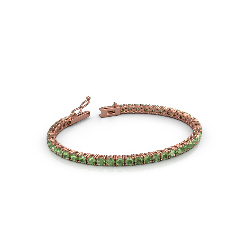 Afbeelding van Tennisarmband Shirley 3.4 ±17 cm 585 Rosé goud Toermalijn groen 3.4 mm