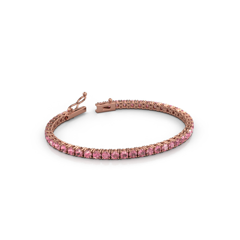 Afbeelding van Tennisarmband Shirley 3.4 ±17 cm 585 Rosé goud Toermalijn pink 3.4 mm