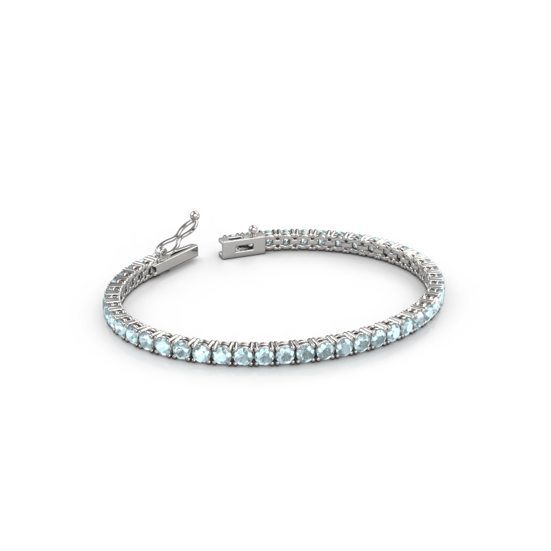 Bild von Tennisarmband Shirley 3.4 ±17 cm 585 Weißgold Aquamarin 3.4 mm