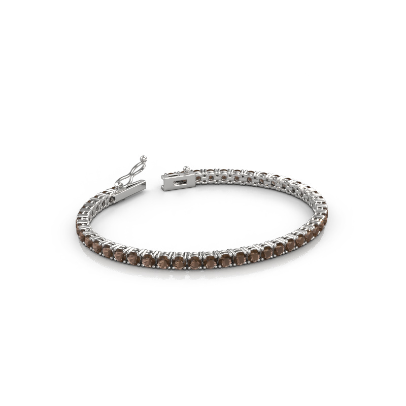 Afbeelding van Tennisarmband Shirley 3.4 ±17 cm 585 Witgoud Rookkwarts 3.4 mm