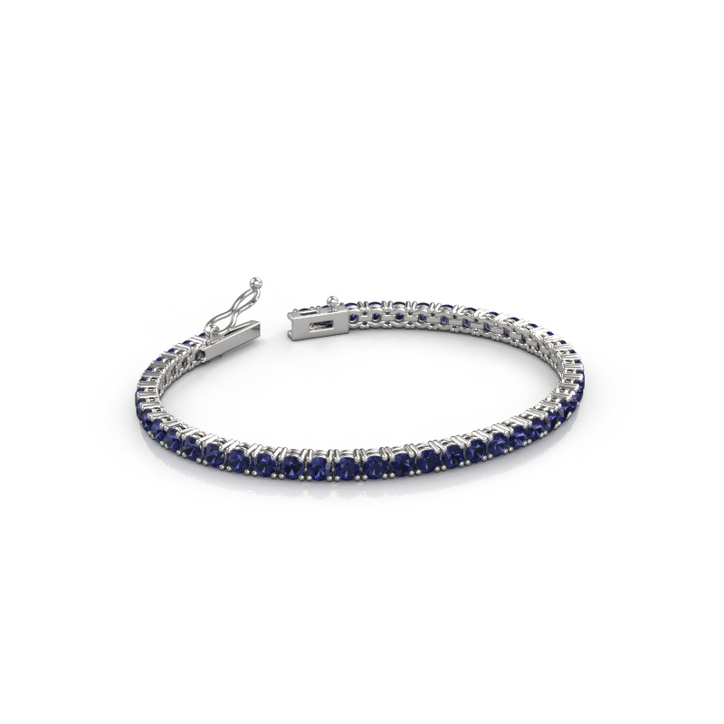 Afbeelding van Tennisarmband Shirley 3.4 ±17 cm 585 Witgoud Saffier 3.4 mm