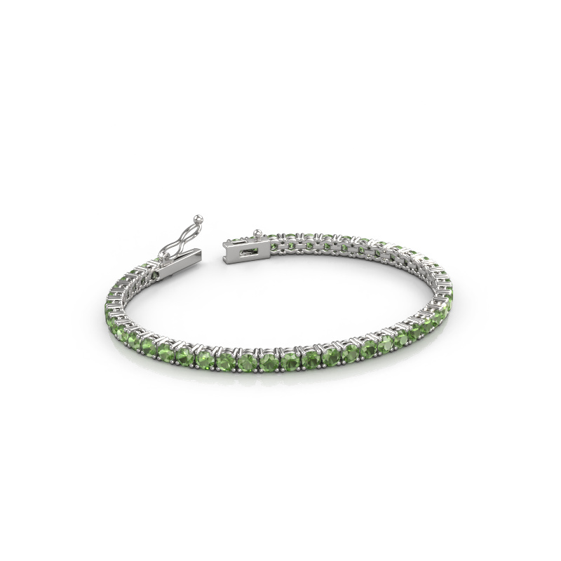 Afbeelding van Tennisarmband Shirley 3.4 ±17 cm 585 Witgoud Toermalijn groen 3.4 mm