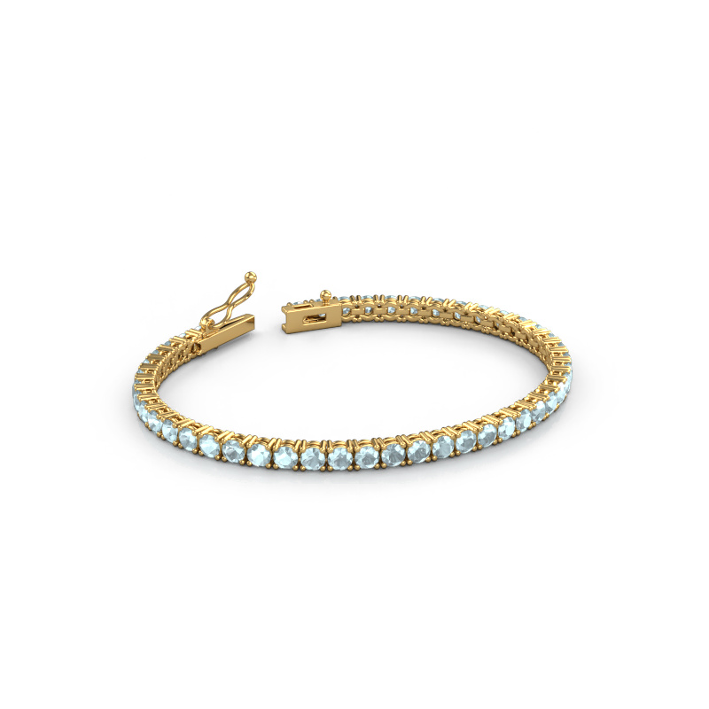 Afbeelding van Tennisarmband Shirley 3.4 ±17 cm 585 Goud Aquamarijn 3.4 mm
