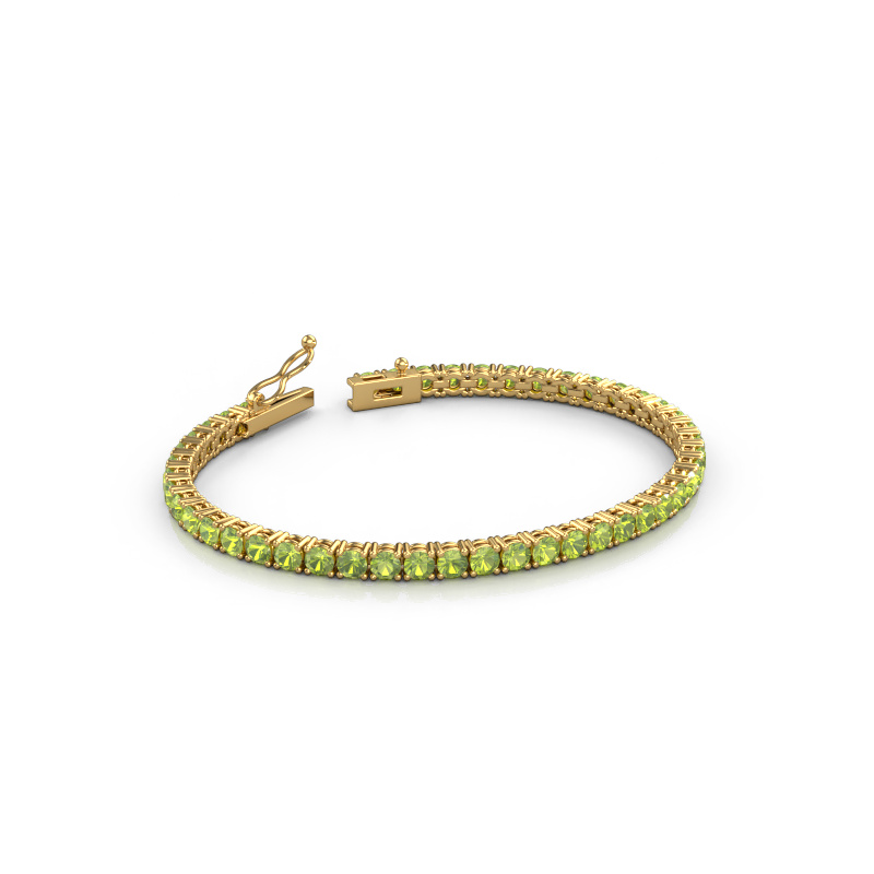 Image of Tennis bracelet Shirley 3.4 ±6,7 in (17 cm) 585 Gold Peridot 3.4 mm