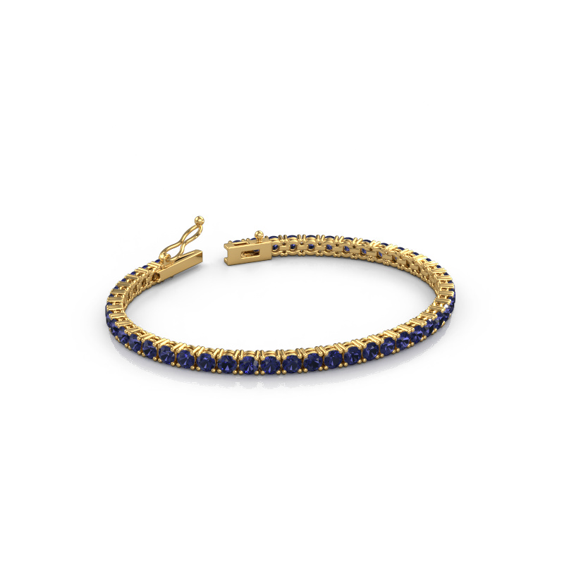 Image of Tennis bracelet Shirley 3.4 ±6,7 in 585 Gold Sapphire 3.4 mm