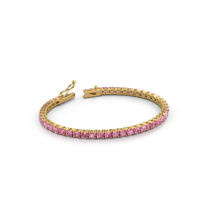 Image de Bracelet tennis Shirley 3.4 ±17 cm 585 Or jaune Saphir rose 3.4 mm