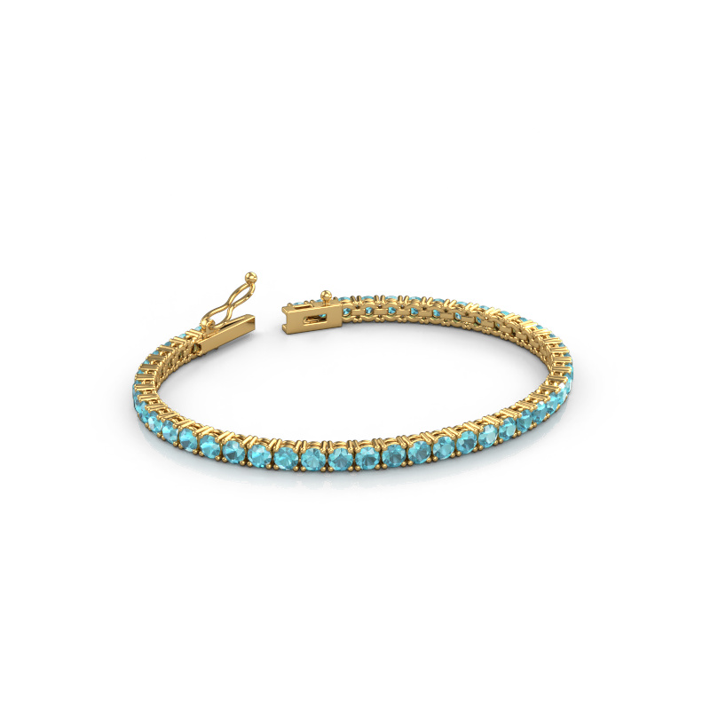 Afbeelding van Tennisarmband Shirley 3.4 ±17 cm 585 Goud Blauw topaas 3.4 mm