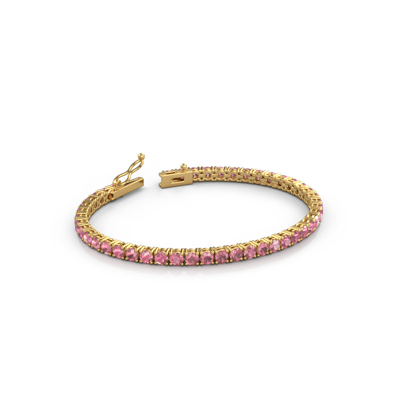Afbeelding van Tennisarmband Shirley 3.4 ±17 cm 585 Goud Toermalijn pink 3.4 mm