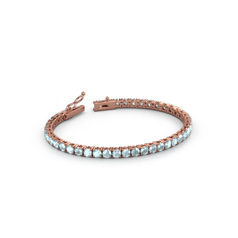 Bild von Tennisarmband Shirley 3.7 ±17 cm 585 Roségold Aquamarin 3.7 mm