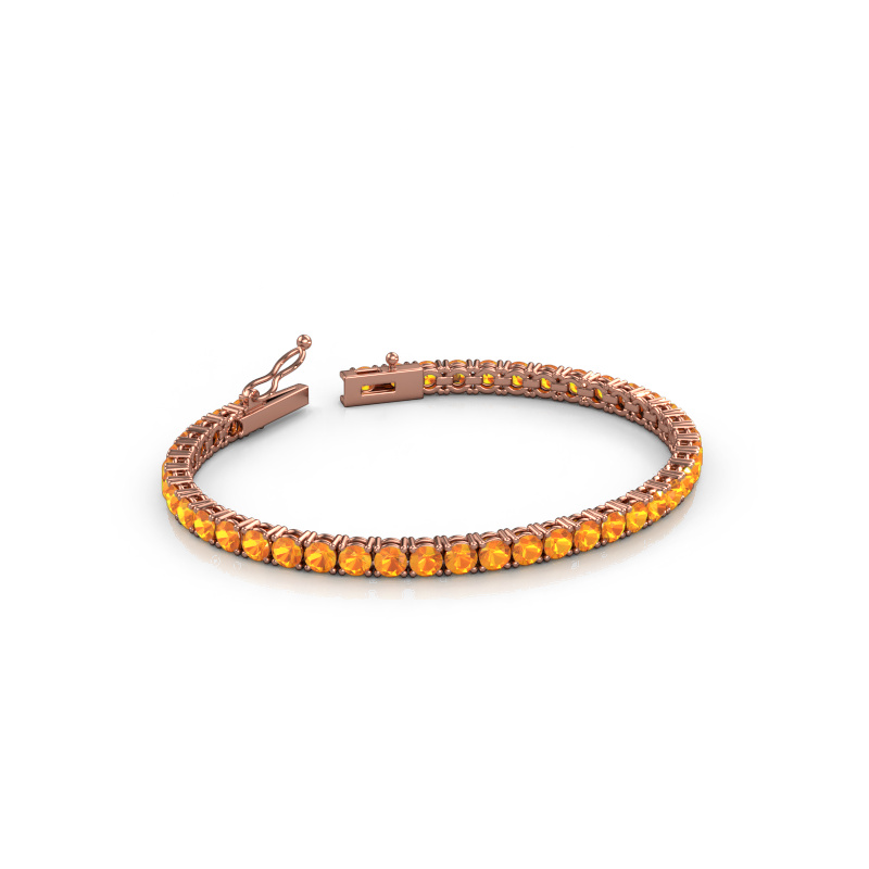 Afbeelding van Tennisarmband Shirley 3.7 ±17 cm 585 Rosé goud Citrien 3.7 mm