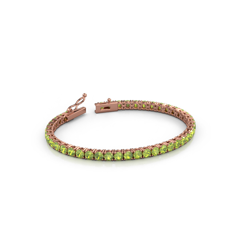 Image of Tennis bracelet Shirley 3.7 ±6,7 in (17 cm) 585 Rose gold Peridot 3.7 mm