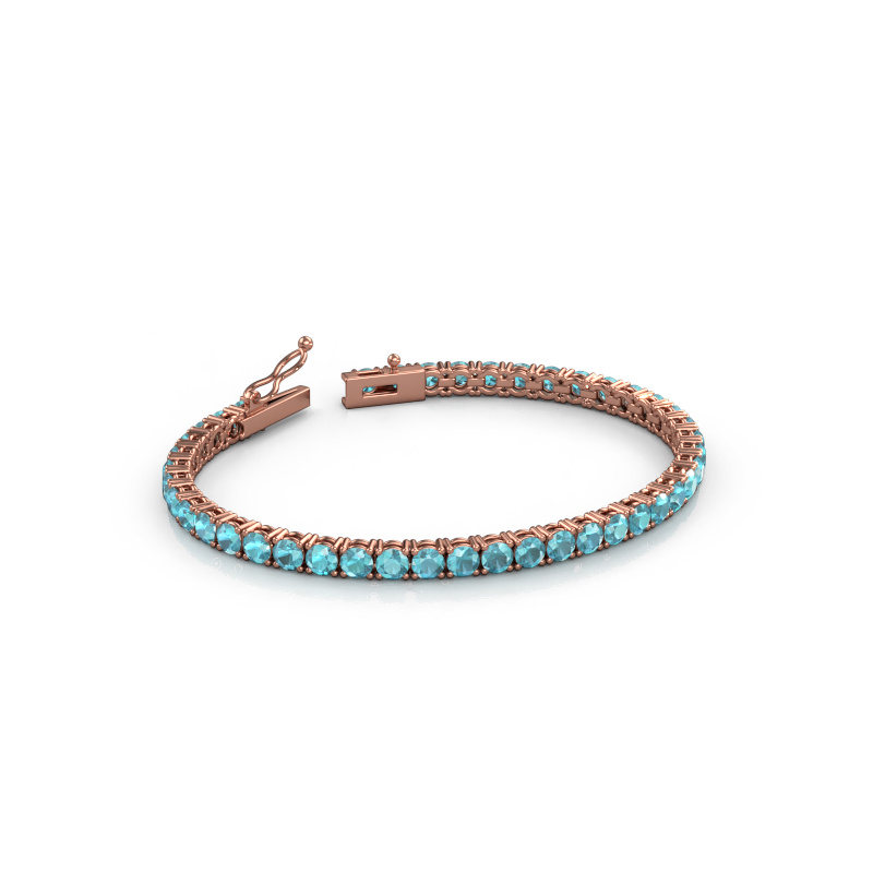 Afbeelding van Tennisarmband Shirley 3.7 ±17 cm 585 Rosé goud Blauw topaas 3.7 mm