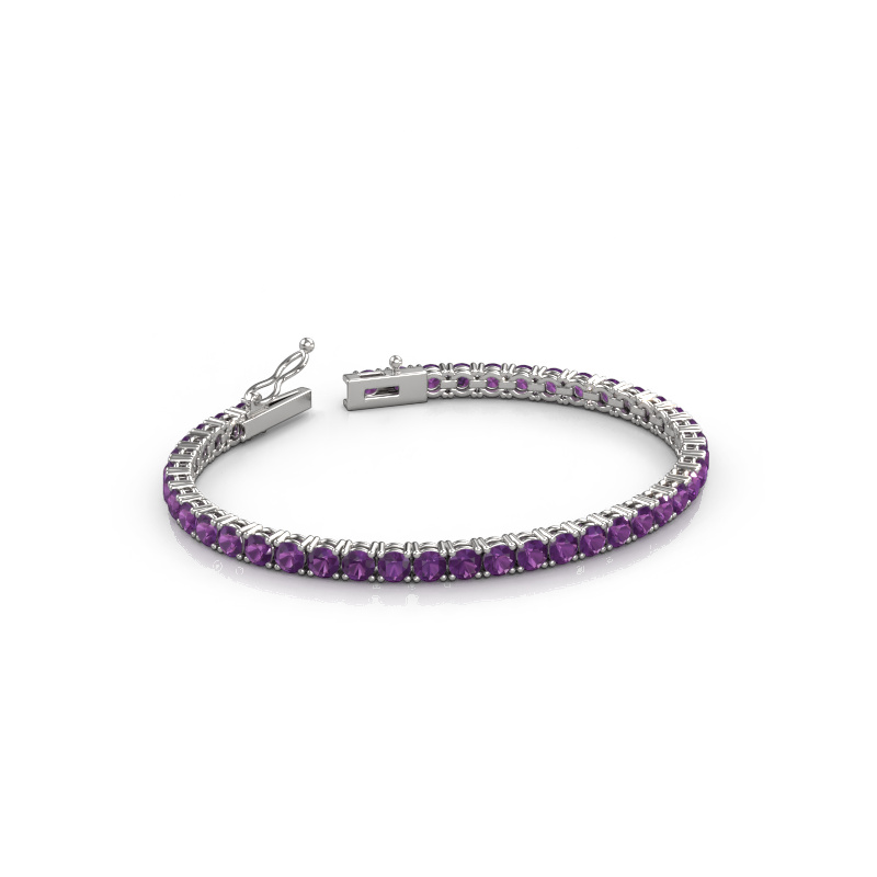 Image of Tennis bracelet Shirley 3.7 ±6,7 in 585 White gold Amethyst 3.7 mm