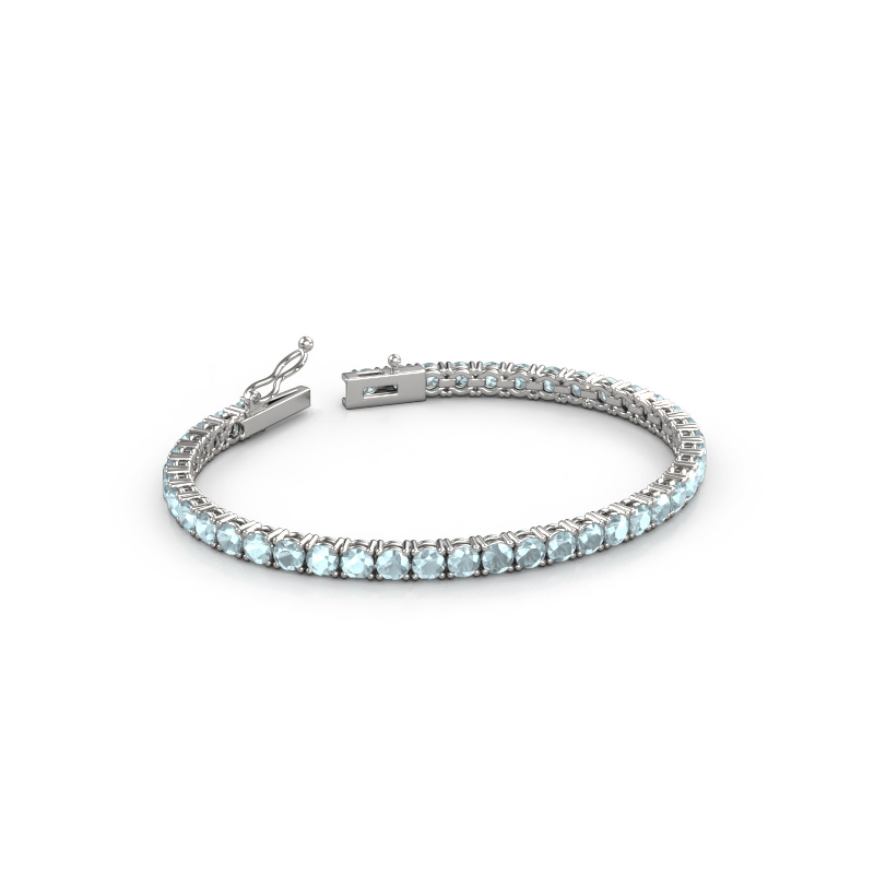 Bild von Tennisarmband Shirley 3.7 ±17 cm 585 Weißgold Aquamarin 3.7 mm