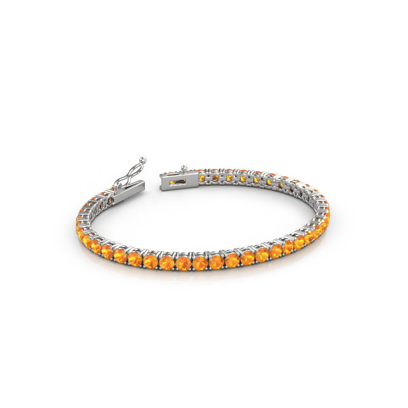 Afbeelding van Tennisarmband Shirley 3.7 ±17 cm 585 Witgoud Citrien 3.7 mm