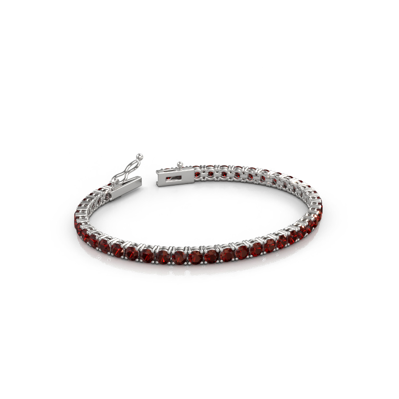Afbeelding van Tennisarmband Shirley 3.7 ±17 cm 585 Witgoud Granaat 3.7 mm